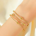 Gold Plated Stainless Steel Anti Tarnish Layered Necklace Bracelet Combo for Women