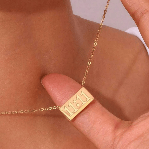 Gold-Plated Anti Tarnish 11:11 Angel Make a Wish Stainless Steel Pendant