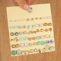 Gold Plated Multicolour Studs Quirky Earrings Combo of 30 For Women