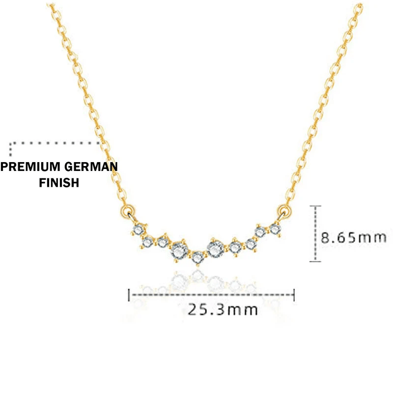 Velvérra American Diamond Korean Pendant Necklace for Daily Wear for Girls & Women