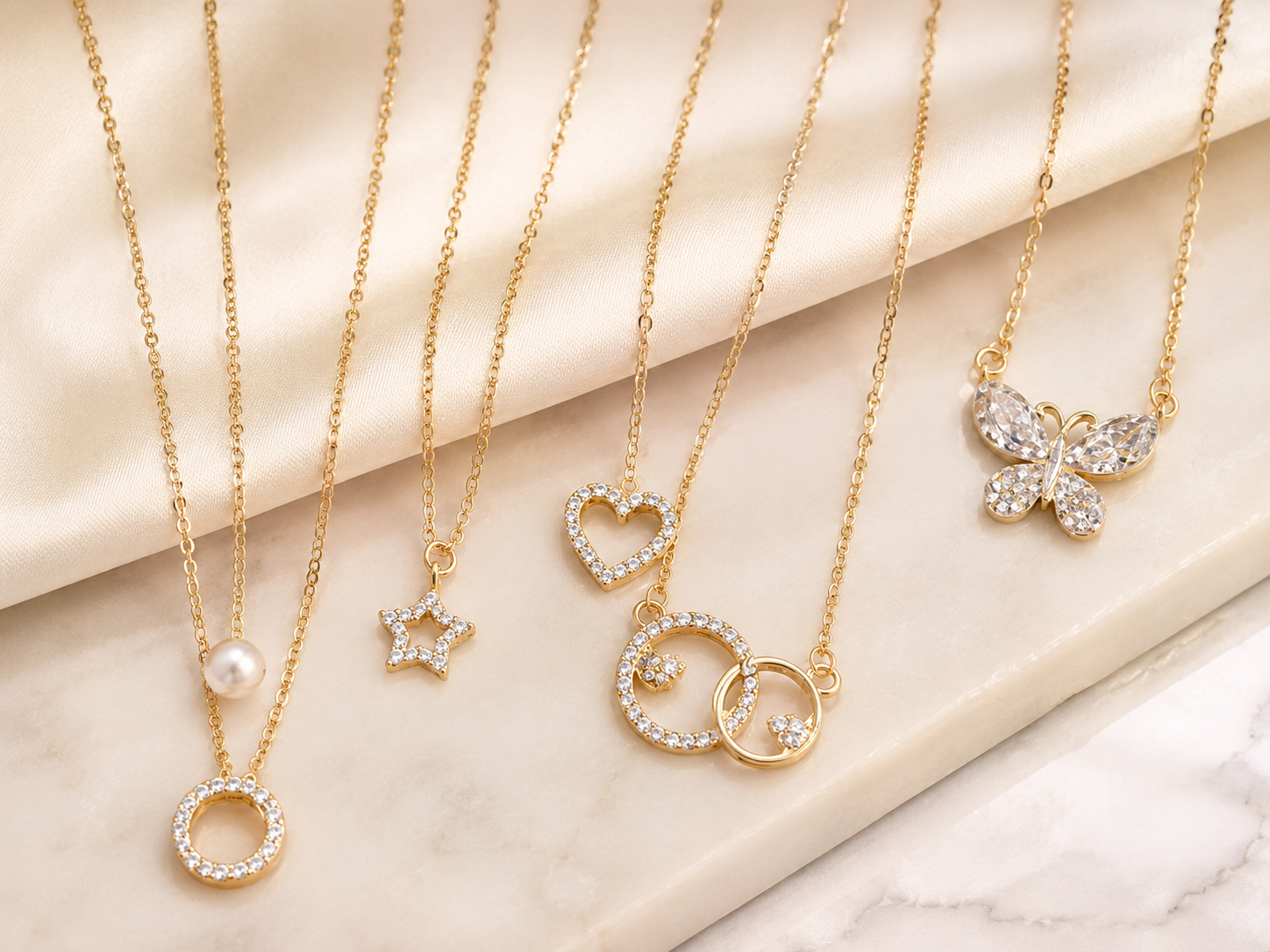 5 Designs Necklace Combo – Ideal for Gifting (Multi-Color)
